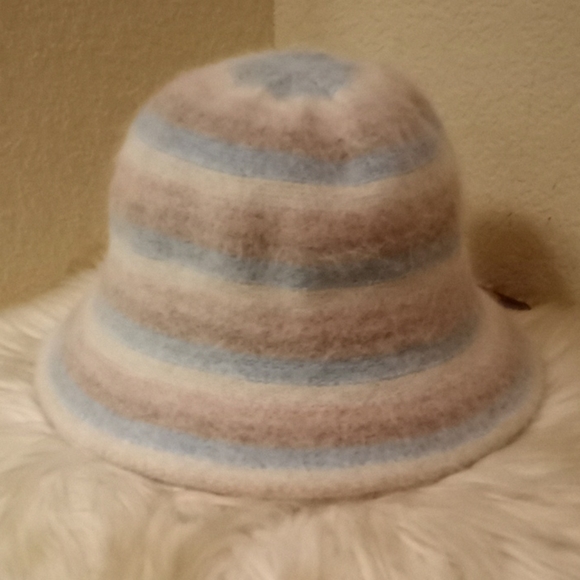 Pastel Striped Angora Bucket Hat - Picture 13 of 13